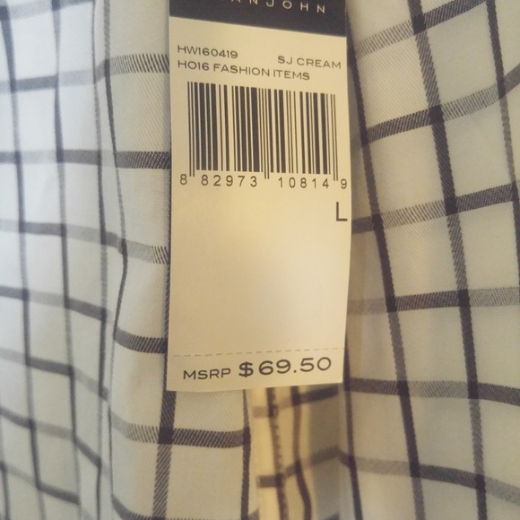 Mens Brown white checked Sean John shirt sz L - Picture 3 of 3